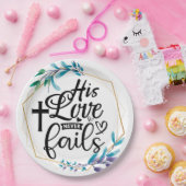 Zijn Liefde Faalt Nooit Papieren Bordje (Feest)