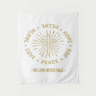 Zijn liefde is nooit mislukt wandkleed