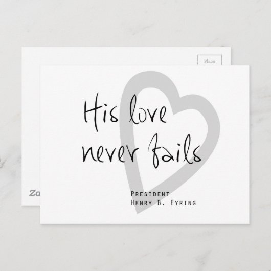 zijn liefde is nooit mislukt , zo schrijft yring l briefkaart (Voorkant / Achterkant)