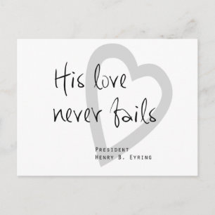 zijn liefde is nooit mislukt , zo schrijft yring l briefkaart