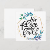 Zijn liefde mislukt nooit. bedankkaart (Voorkant / Achterkant)