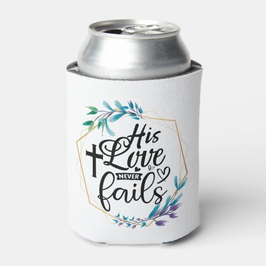 Zijn liefde mislukt nooit. blikjeskoeler (Blikje Voorkant)