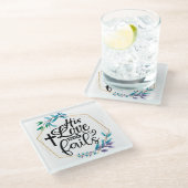 Zijn liefde mislukt nooit. glazen onderzetter (Schuin)