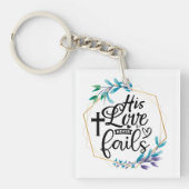 Zijn liefde mislukt nooit. sleutelhanger (voorkant)