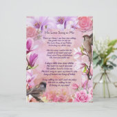 Zijn liefdeslied voor mij Floral Waterverf Briefpa (Staand voorkant)