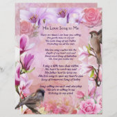 Zijn liefdeslied voor mij Floral Waterverf Briefpa (Voorkant / Achterkant)