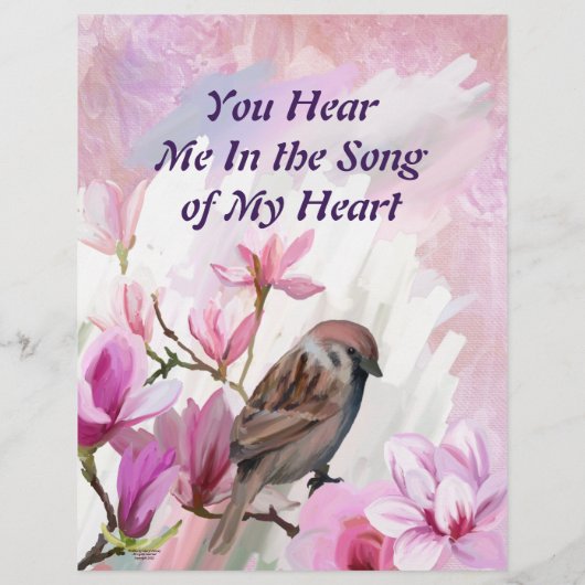 Zijn liefdeslied voor mij Floral Waterverf Briefpa (Achterkant)