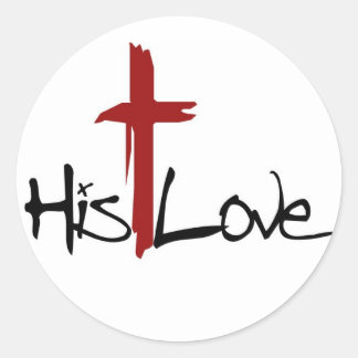 Zijn Love Cross Logo Ronde Sticker