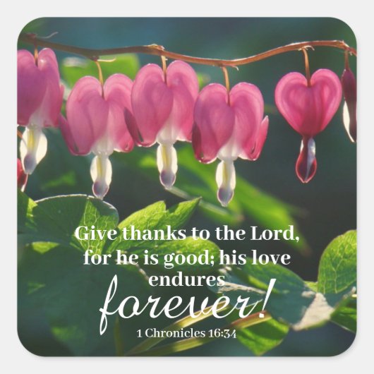 "Zijn Love Endures Forever"-sticker Vierkante Sticker (Voorkant)