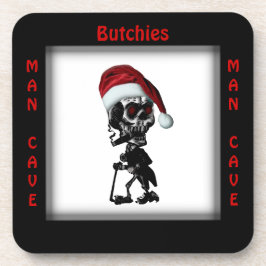 Zijn Man Cave Square Kerstmis/Vakantievakeistof On Onderzetter