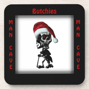 Zijn Man Cave Square Kerstmis/Vakantievakeistof On Onderzetter