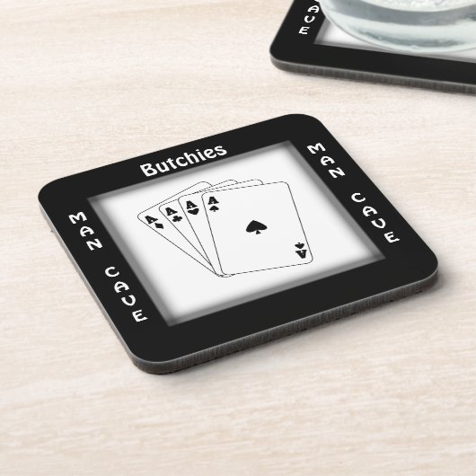 Zijn Man Cave Square Onderzetters (Linkerzijde)