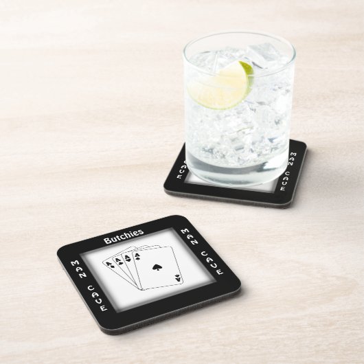 Zijn Man Cave Square Onderzetters (Rechterzijde)