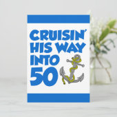 Zijn manier in 50 uitnodigen kaart (Staand voorkant)