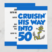 Zijn manier in 50 uitnodigen kaart (Voorkant / Achterkant)