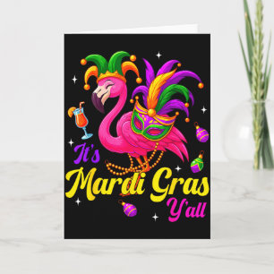 Zijn Mardi Gras Yall Flamingo Kostuum Meisjes Vrou Kaart