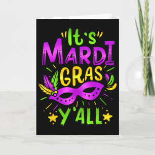 Zijn Mardi Gras Yall Mardi Gras Feest Masker Kostu Kaart