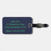 Zijn marine en Groen Bagagelabel (Achterkant horizontaal)