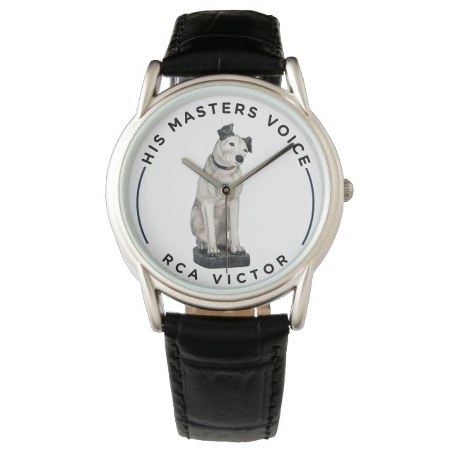 Zijn Master's Voice Black & White Signature Nipper Horloge (Voorkant)