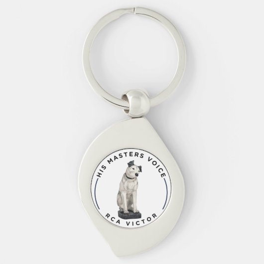 Zijn Master's Voice Black & White Signature Nipper Sleutelhanger (Voorkant)