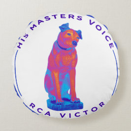 Zijn Master's Voice Pop Art Rond Kussen