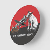 Zijn Master's Voice  Rood & Zwart Ronde Klok (Hoek)