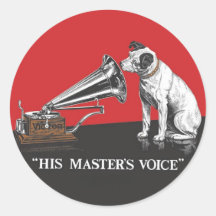 Zijn Master's Voice Rood & Zwart Vintage