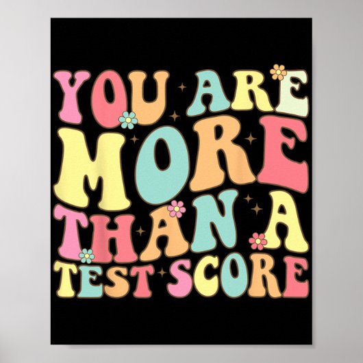 Zijn meer dan een test score Groovy leraar test da Poster (Voorkant)