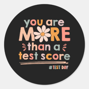 zijn meer dan een test score leraar Kinder testen  Ronde Sticker
