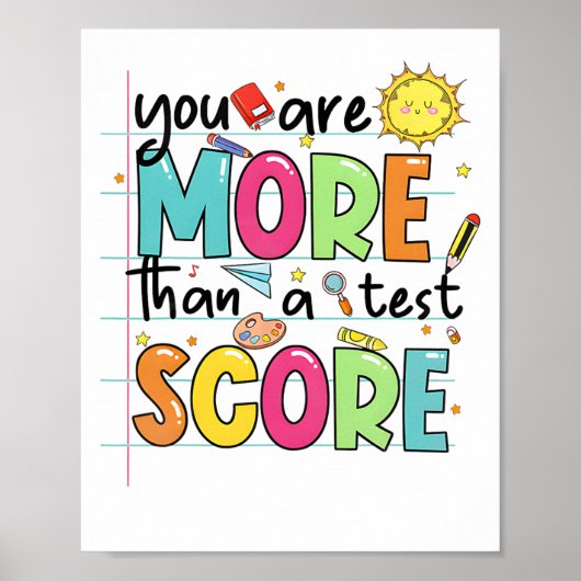 zijn meer dan een test score leraar testen dag poster (Voorkant)