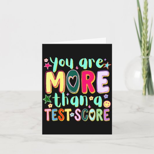 Zijn meer dan een testscore leuke testdag kaart (Voorkant)