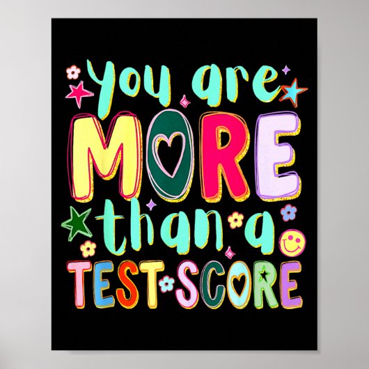 Zijn meer dan een testscore leuke testdag poster (Voorkant)