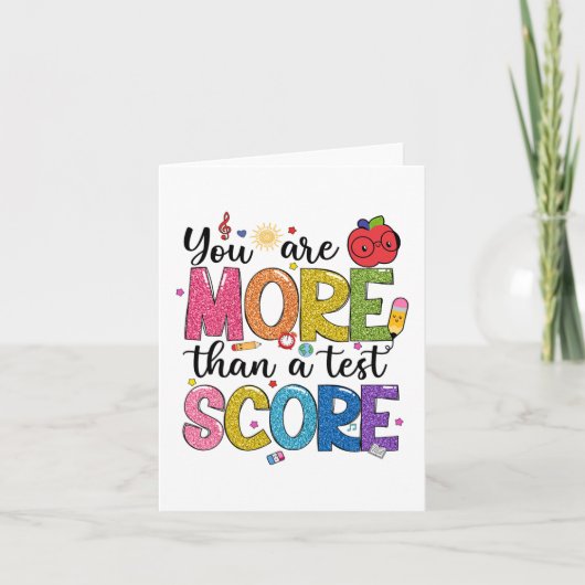 zijn meer dan een testscore testdag start testen kaart (Voorkant)