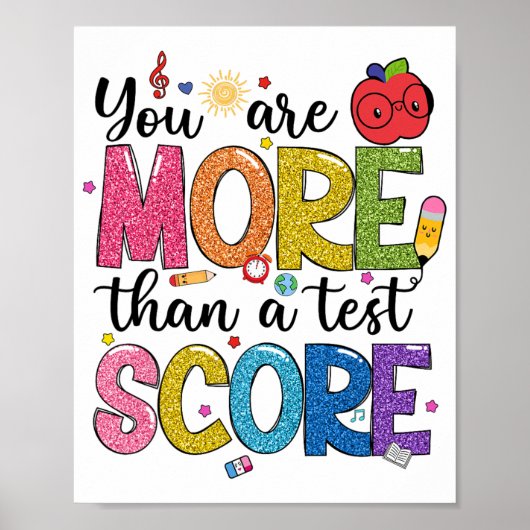 zijn meer dan een testscore testdag start testen poster (Voorkant)