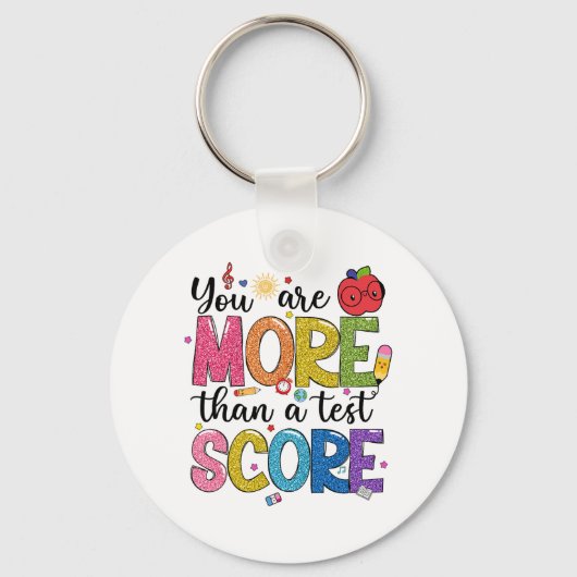 zijn meer dan een testscore testdag start testen sleutelhanger (Voorkant)