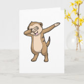 Zijn meerkat als Hip Hop Dans Dab Kaart (Gele Bloem)