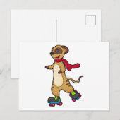 Zijn meerkat met roller skates briefkaart (Voorkant / Achterkant)