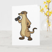 Zijn meerkat tijdens krachttraining met Dumbbell Kaart (Gele Bloem)