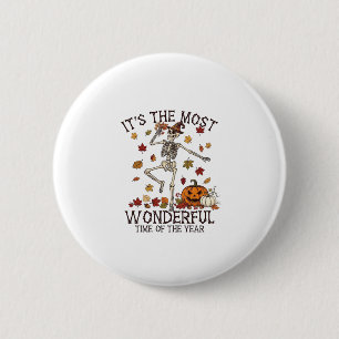 Zijn Meest Wonderbaarlijke Dansende Skelet Hallowe Ronde Button 5,7 Cm