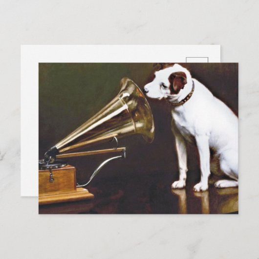 Zijn meester Nipper The Dog Briefkaart (Voorkant / Achterkant)