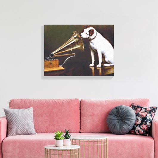 Zijn meester Nipper The Dog Canvas Afdruk (Insitu (Woonkamer))