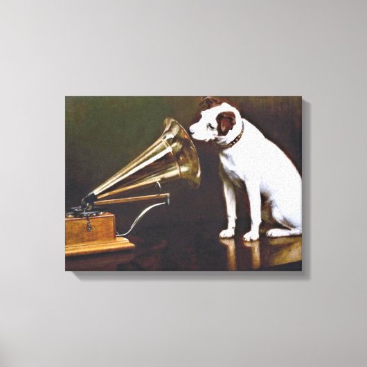 Zijn meester Nipper The Dog Canvas Afdruk (Voorkant)