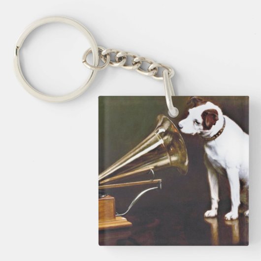 Zijn meester Nipper The Dog Sleutelhanger (voorkant)