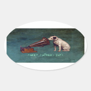 Zijn meester's Voice Vaderdag Ovale Sticker