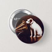 Zijn meesterstem, Francis Barraud Ronde Button 5,7 Cm (Voorkant /achterkant)