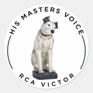 Zijn meesterstem RCA Victor Ronde Sticker