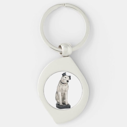 Zijn meesterstem signatuur Nipper The Dog Sleutelhanger (Voorkant)