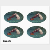 Zijn meesterstem Vaderdag Ovale Sticker (Vel)