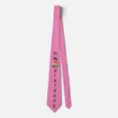ZIJN MIJN BIRTHDAAGBALLOON PINK STROPDAS (Voorkant)