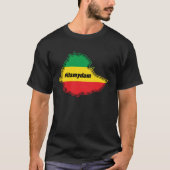 Zijn mijn dam op de Ethiopische kaart en vlag T-shirt (Voorkant)